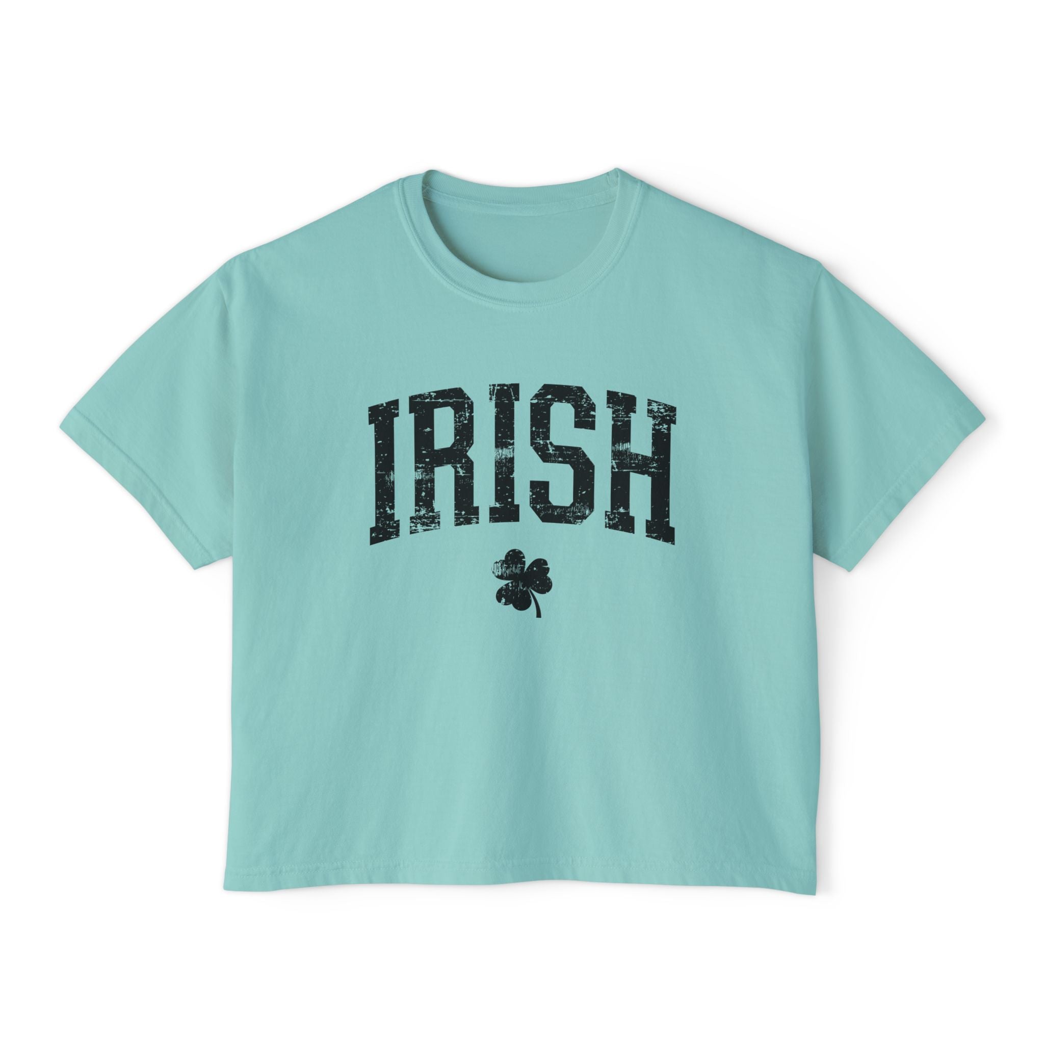 Irish Boxy Tee — Black IRISH Women’s Cropped T‑Shirt