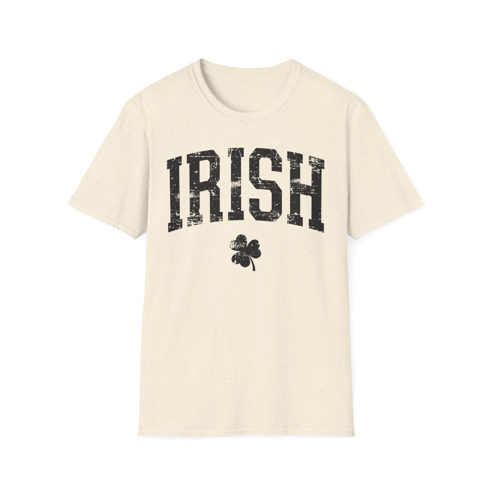 Irish T-Shirt – Black 'IRISH' with Shamrock | St. Patrick's Day Tee