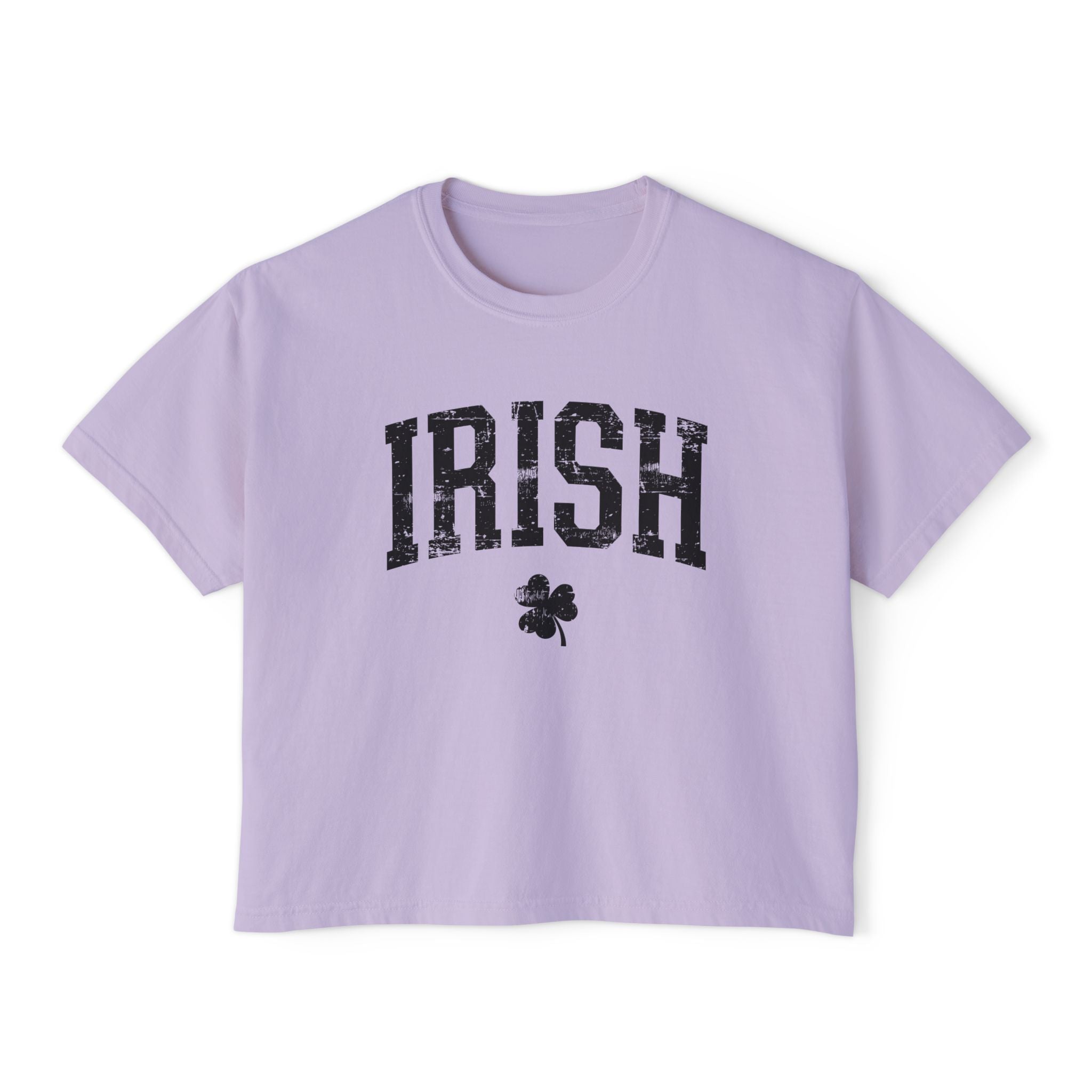 Irish Boxy Tee — Black IRISH Women’s Cropped T‑Shirt