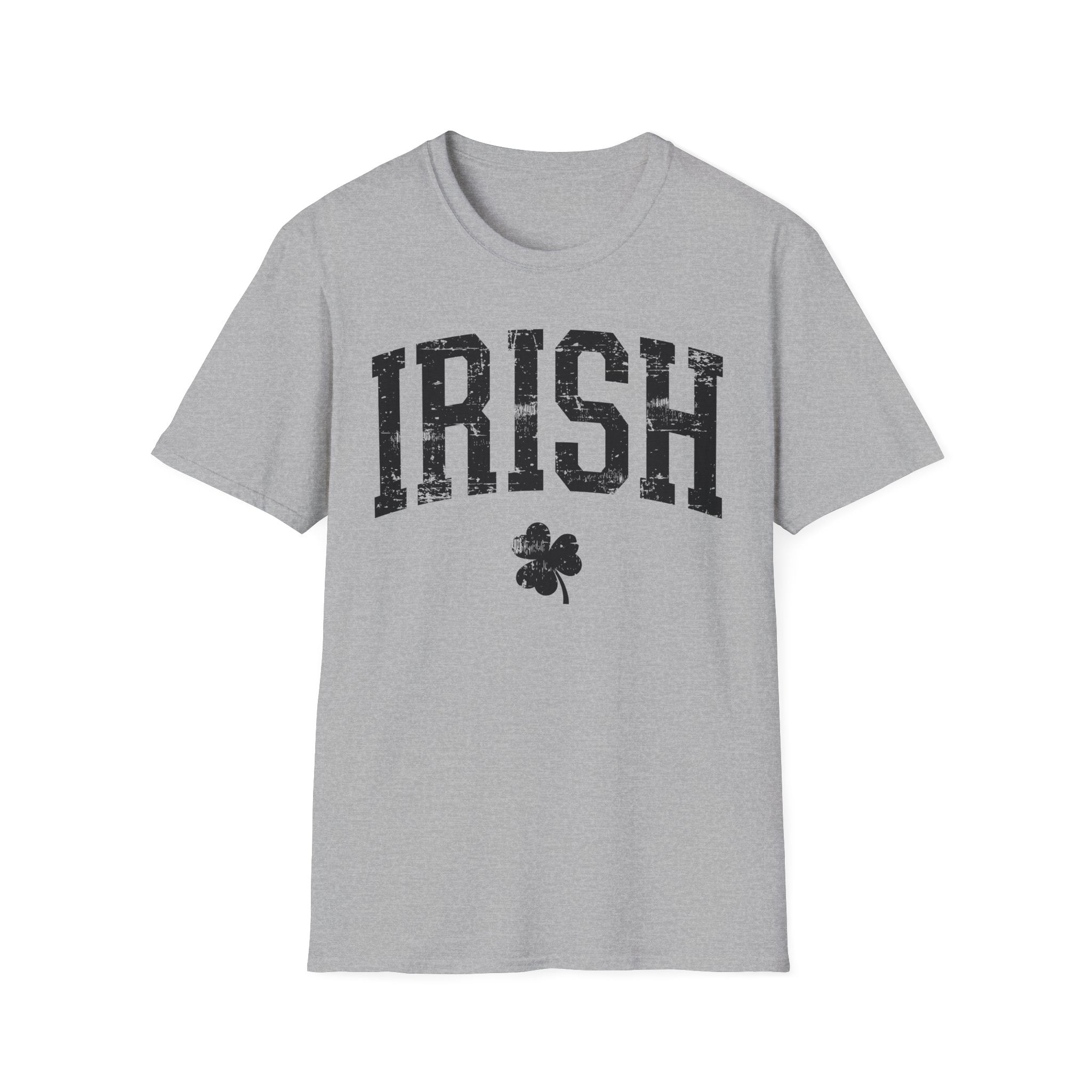 Irish T-Shirt – Black 'IRISH' with Shamrock | St. Patrick's Day Tee