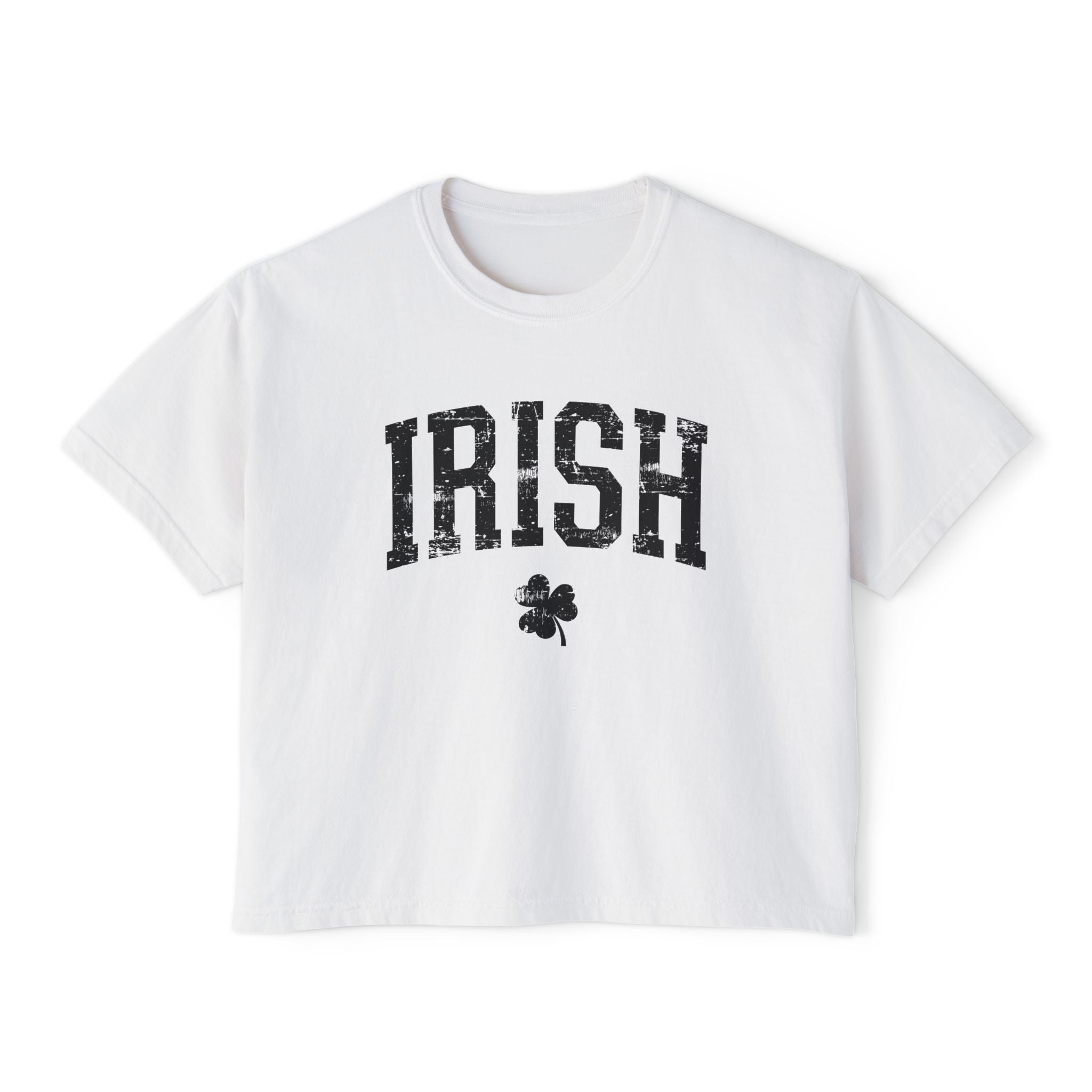 Irish Boxy Tee — Black IRISH Women’s Cropped T‑Shirt