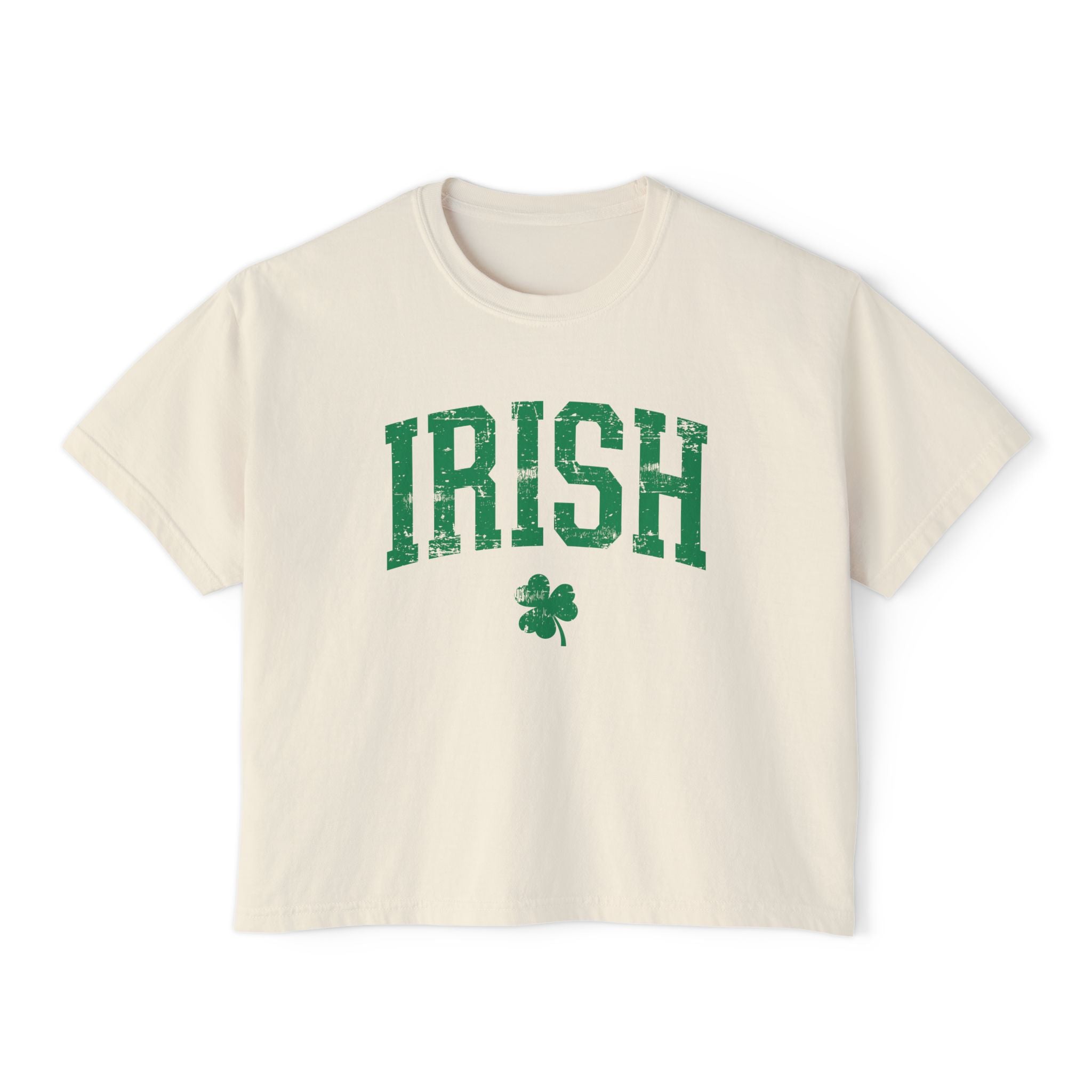 Irish Boxy Tee — Green IRISH Women’s Cropped T‑Shirt