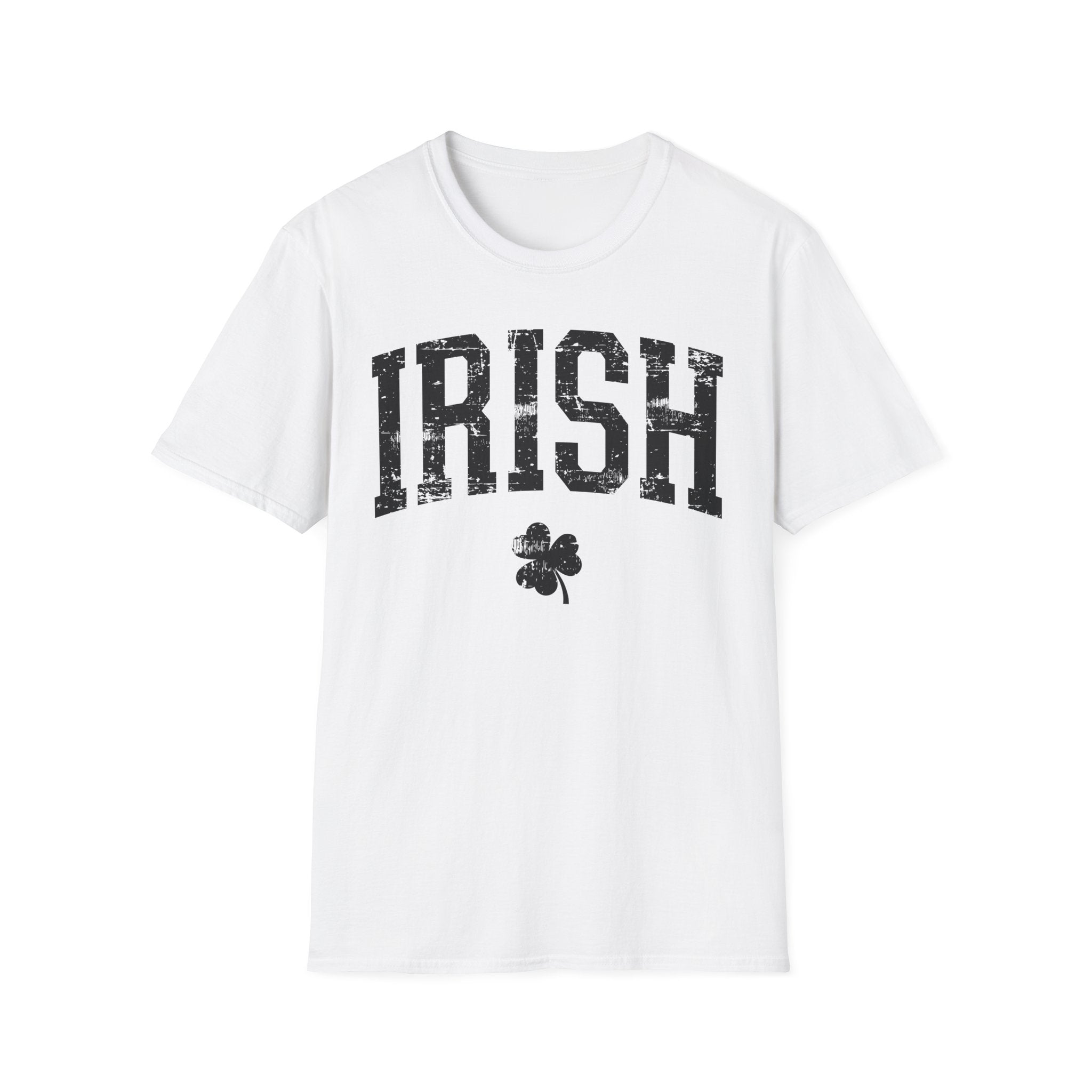 Irish T-Shirt – Black 'IRISH' with Shamrock | St. Patrick's Day Tee