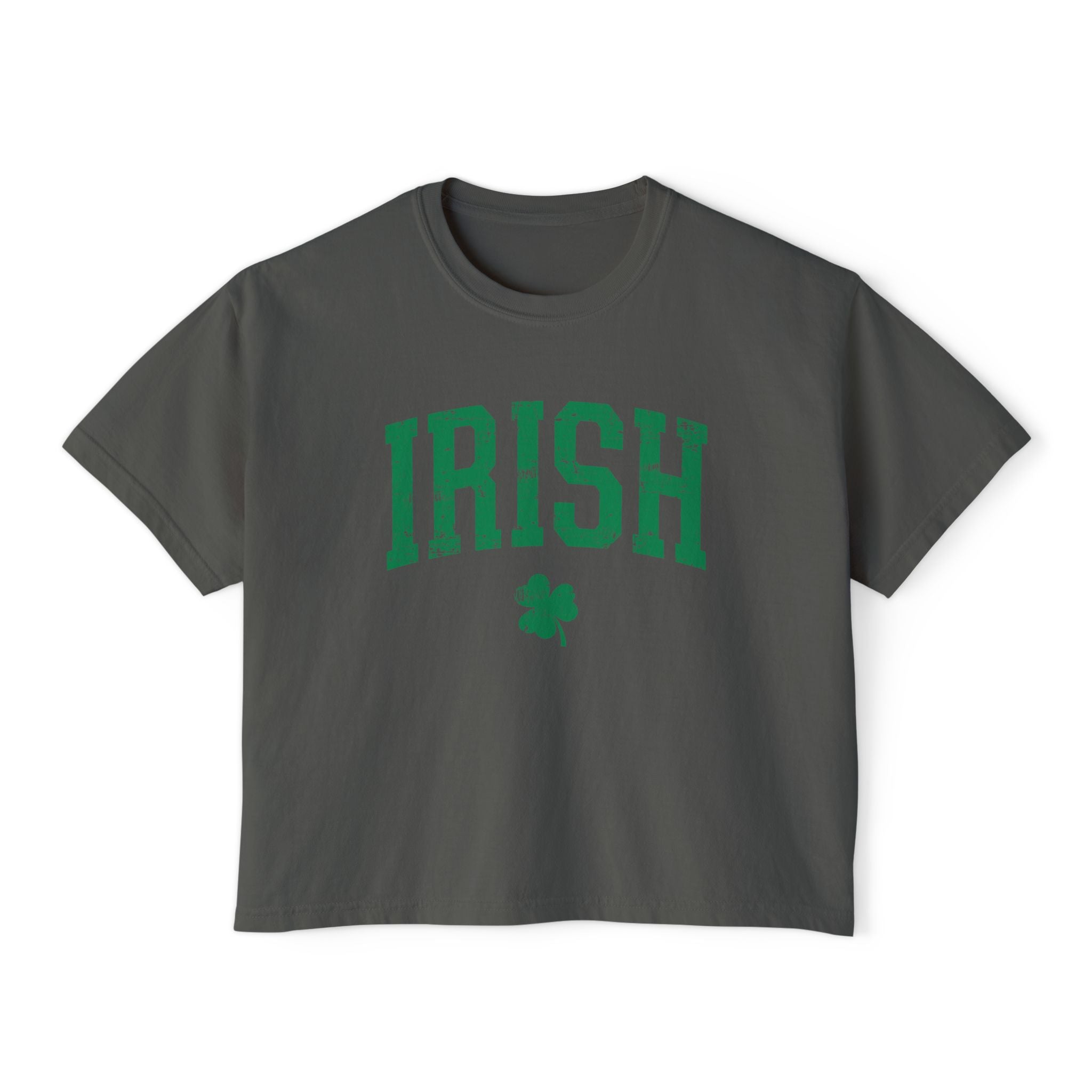 Irish Boxy Tee — Green IRISH Women’s Cropped T‑Shirt
