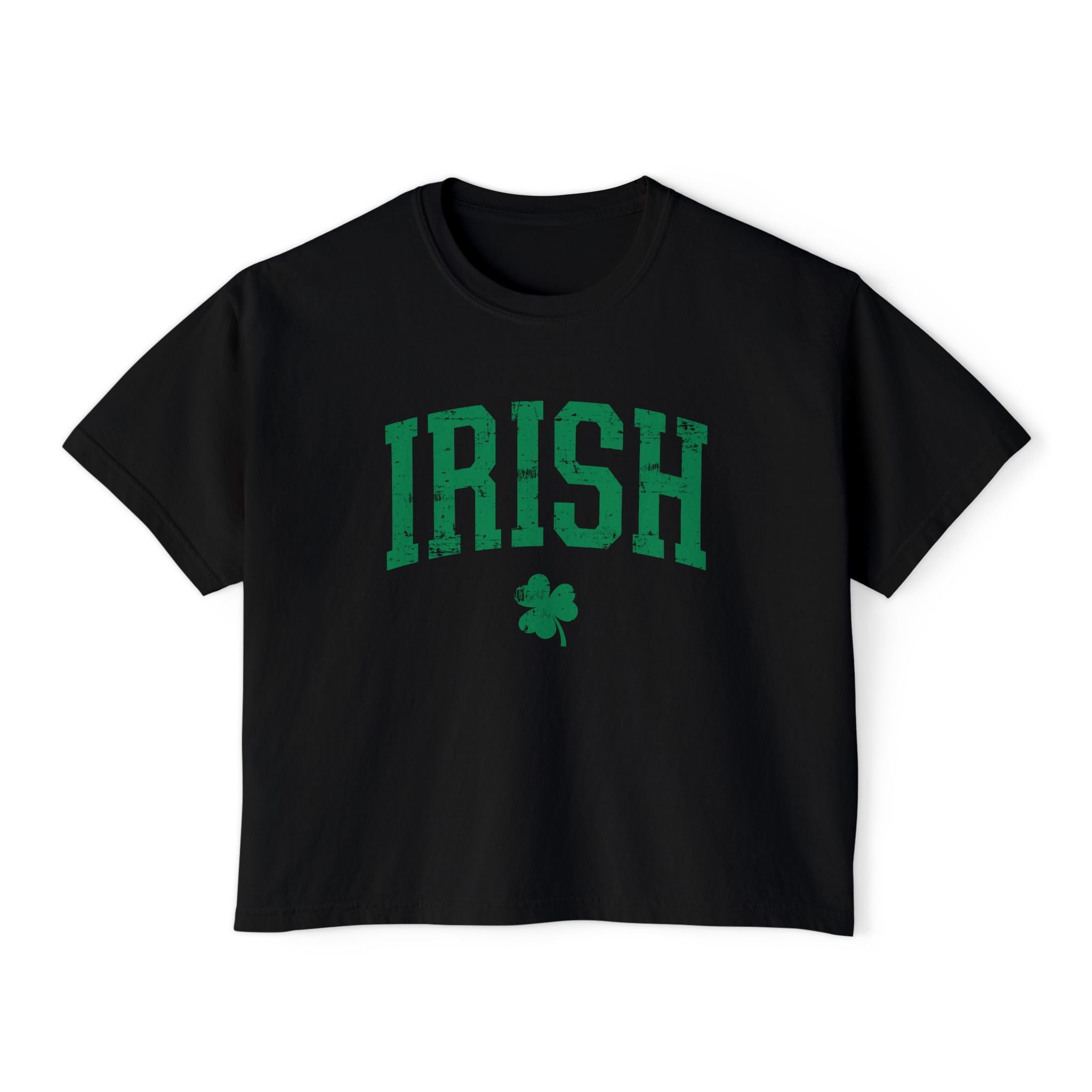 Irish Boxy Tee — Green IRISH Women’s Cropped T‑Shirt