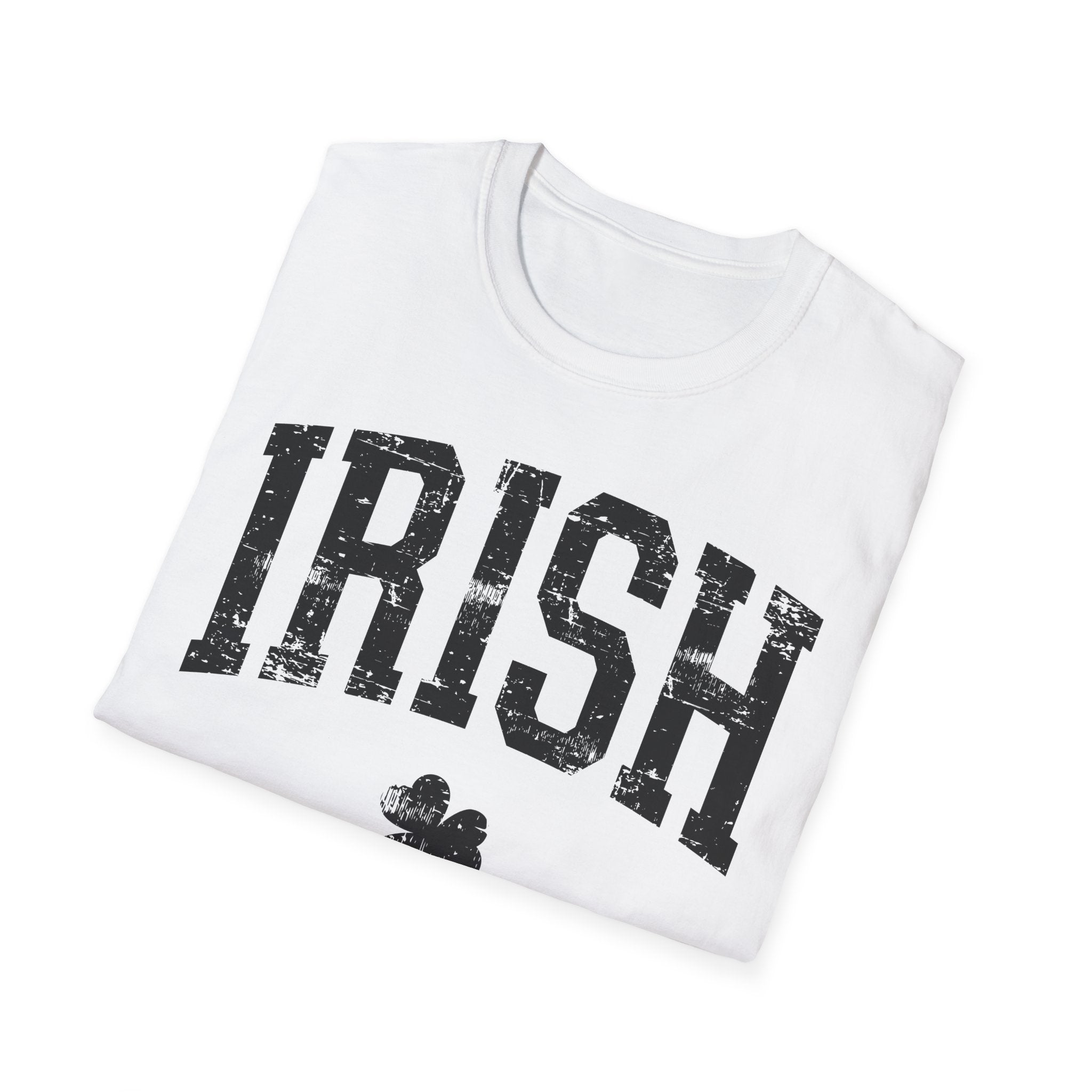 Irish T-Shirt – Black 'IRISH' with Shamrock | St. Patrick's Day Tee
