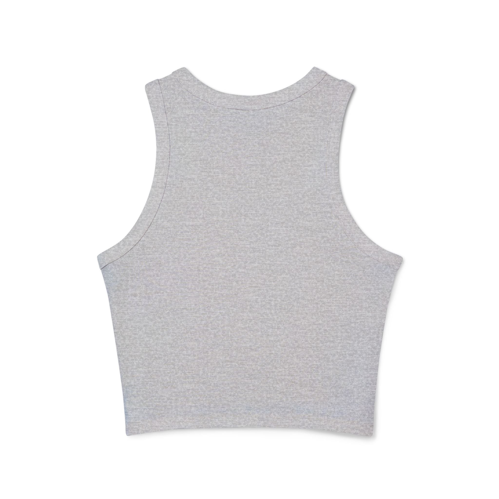 Drinks Graphic Racer Tank Top — Retro Cafe Logo Crop Tank for Women