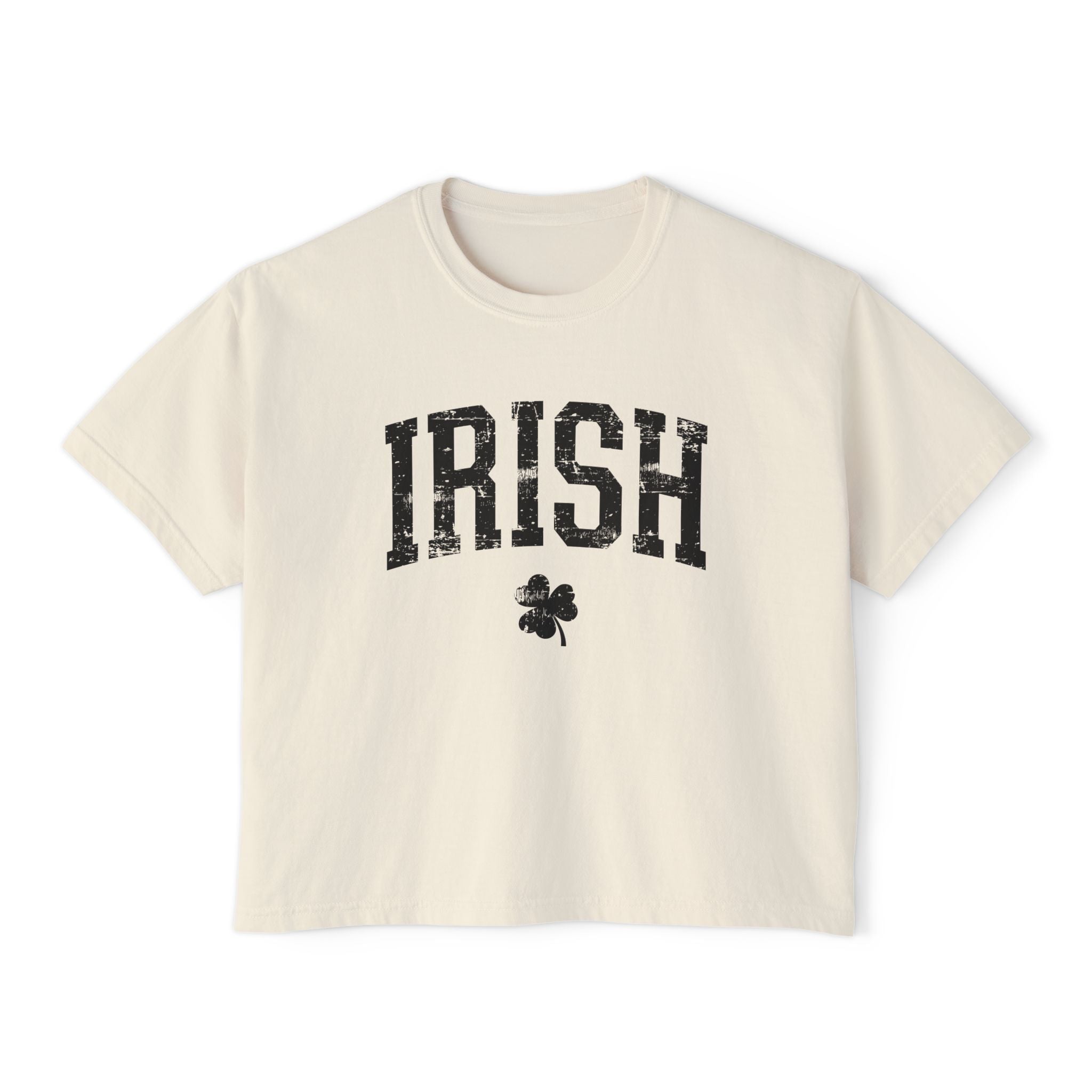 Irish Boxy Tee — Black IRISH Women’s Cropped T‑Shirt