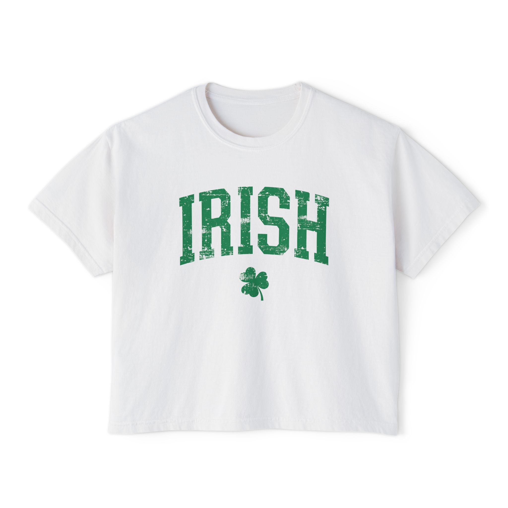 Irish Boxy Tee — Green IRISH Women’s Cropped T‑Shirt