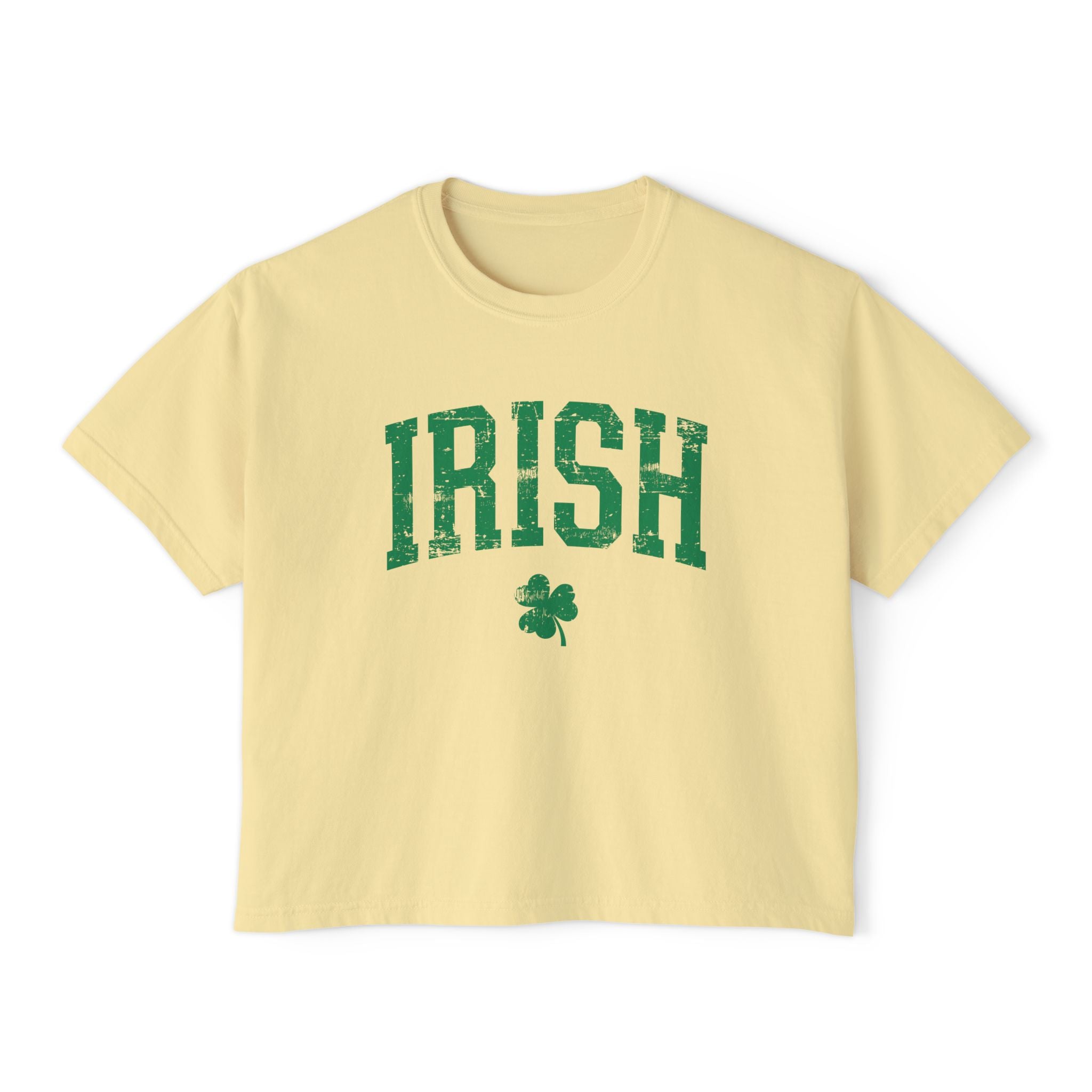 Irish Boxy Tee — Green IRISH Women’s Cropped T‑Shirt