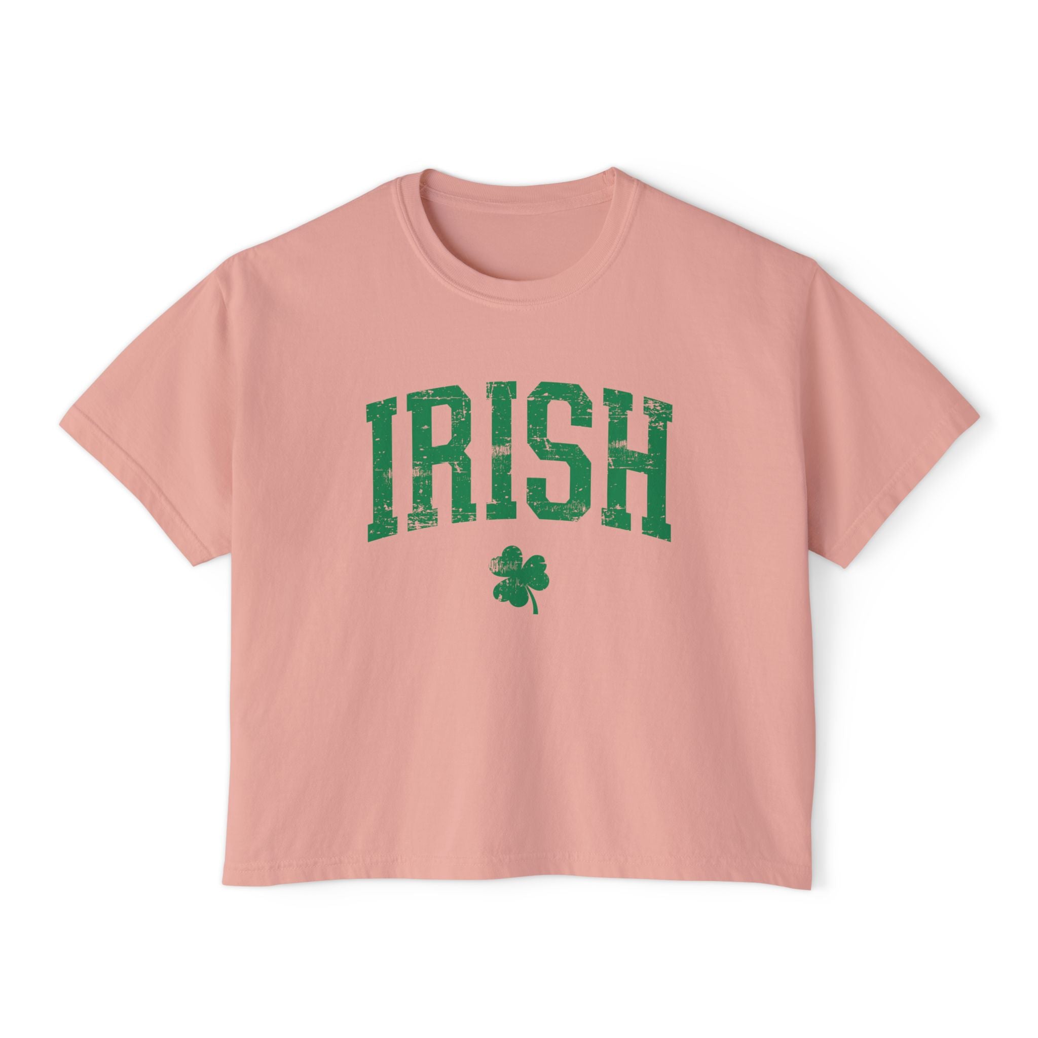Irish Boxy Tee — Green IRISH Women’s Cropped T‑Shirt