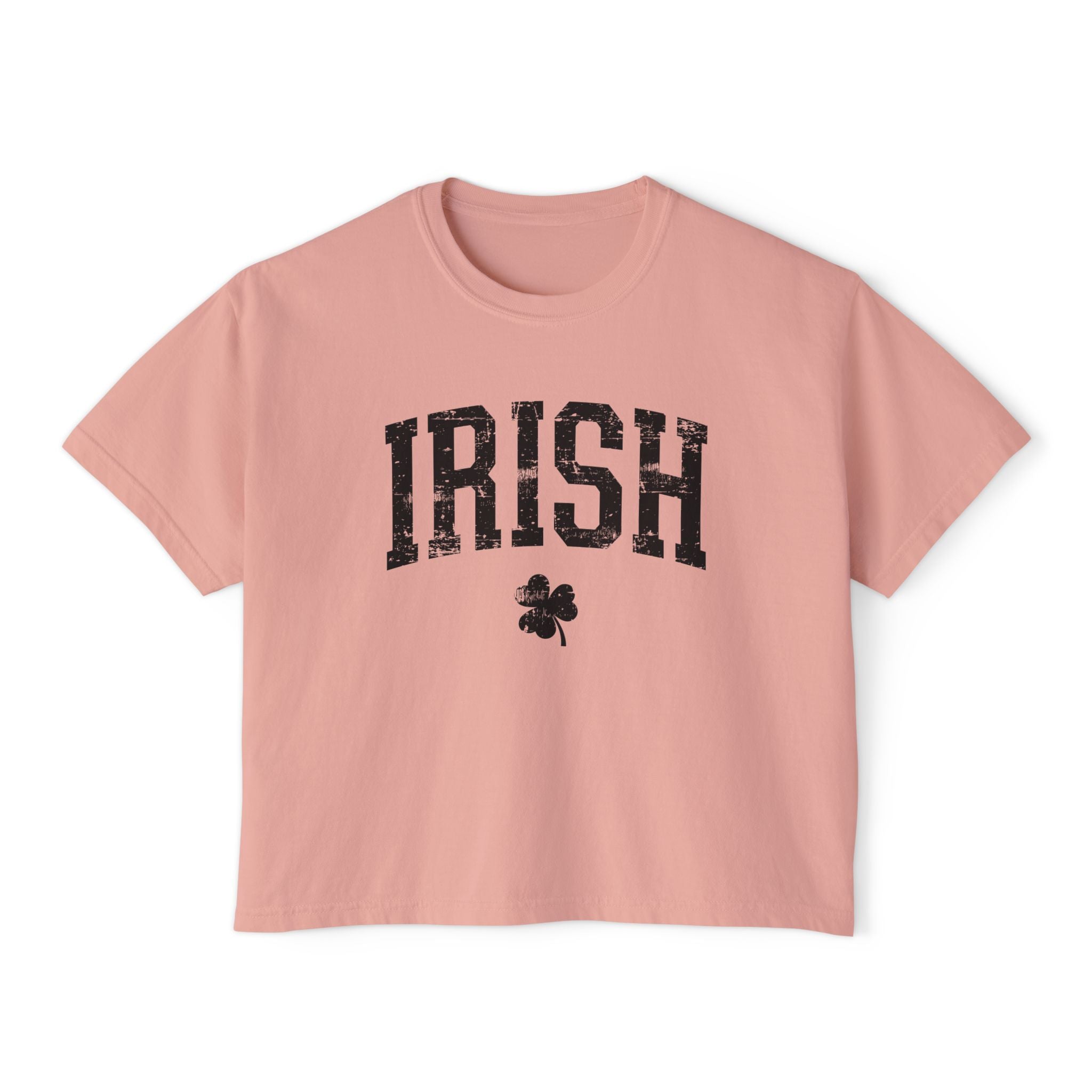 Irish Boxy Tee — Black IRISH Women’s Cropped T‑Shirt
